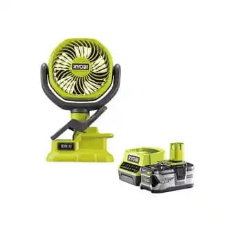 Pack RYOBI Ventilateur à pince 18V One+ RCF18-0 - 1 Batterie 4.0Ah - 1 Chargeur rapide RC18120-140