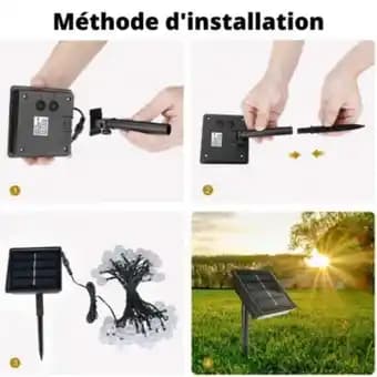 Guirlande LED Solaire 5M 30LED IP65, 8 Modes - Blanc Chaud - SILAMP