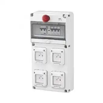 Coffret d'étage Q-Din 10 - 4 prises 2P+T - 10/16A