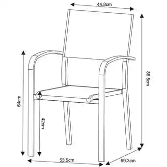 Table de jardin extensible en aluminium 270cm + 8 fauteuils empilables textilène anthracite - MILO 8