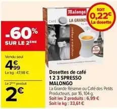 Malongo - dosettes de café 123 spresso