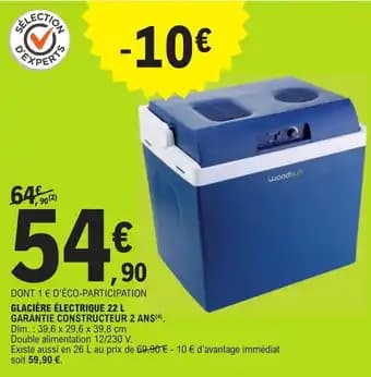 GLACIÈRE ÉLECTRIQUE 22 L