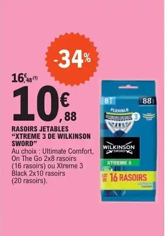 RASOIRS JETABLES "XTREME 3 DE WILKINSON SWORD"
