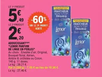 ADOUCISSANT (3)(4) "LENOR PARFUM DE LINGE EN PERLES"