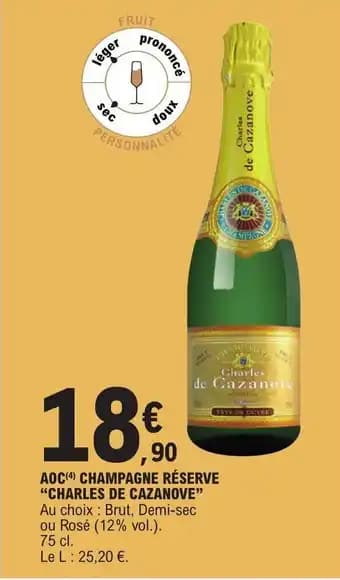 AOC(4) CHAMPAGNE RÉSERVE "CHARLES DE CAZANOVE"