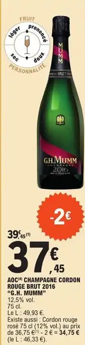 AOC (4) CHAMPAGNE CORDON ROUGE BRUT 2016 "G.H. MUMM❞ 12,5% vol.