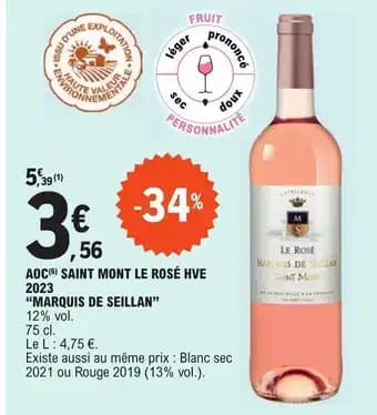 AOC (6) SAINT MONT LE ROSÉ HVE "MARQUIS DE SEILLAN"