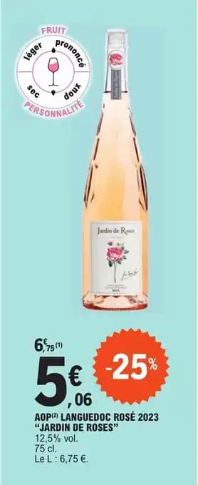 AOP (2) LANGUEDOC ROSÉ 2023 "JARDIN DE ROSES"