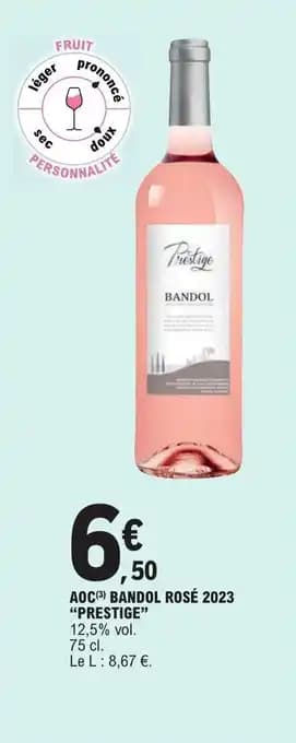 AOC(3) BANDOL ROSÉ 2023 "PRESTIGE"