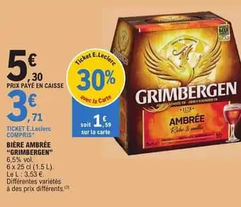 BIÈRE AMBRÉE "GRIMBERGEN"