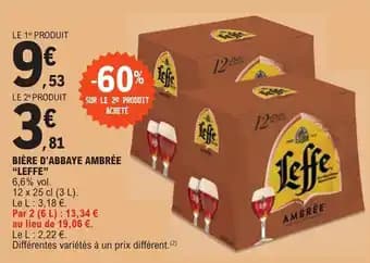BIÈRE D'ABBAYE AMBRÉE "LEFFE"