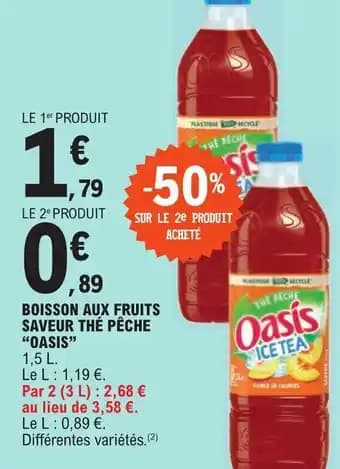 BOISSON AUX FRUITS SAVEUR THÉ PÊCHE "OASIS"