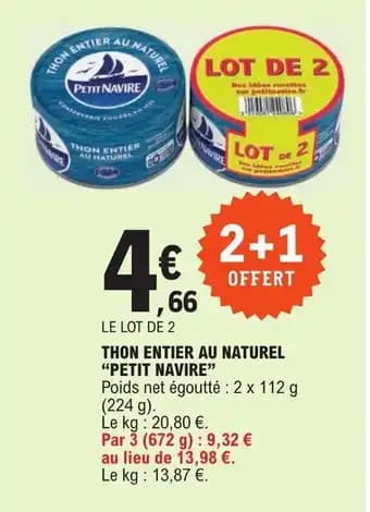 THON ENTIER AU NATUREL "PETIT NAVIRE"