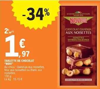 TABLETTE DE CHOCOLAT "NOVI"
