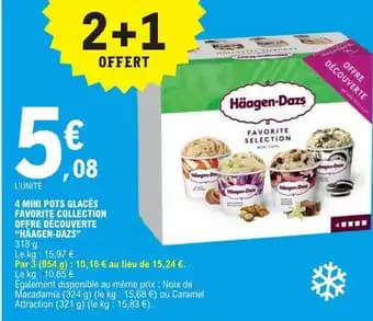 4 MINI POTS GLACÉS FAVORITE COLLECTION OFFRE DÉCOUVERTE "HÄAGEN-DAZS"