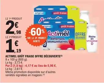 ACTIMEL GOÛT FRAISE OFFRE DÉCOUVERTE(²)