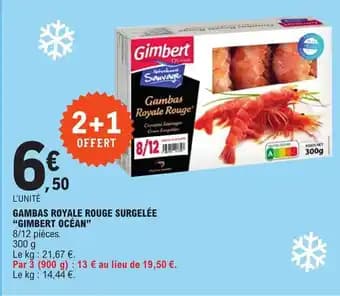 GAMBAS ROYALE ROUGE SURGELÉE "GIMBERT OCÉAN"
