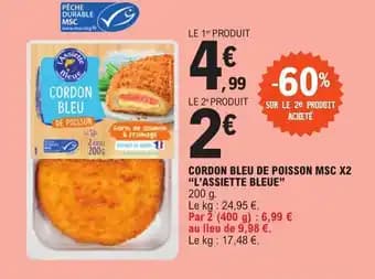 CORDON BLEU DE POISSON MSC X2 "L'ASSIETTE BLEUE"