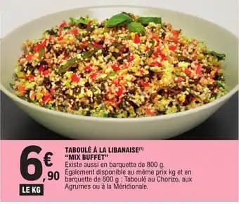 Promotion Exclusives de Taboulé mix buffet : Découvrez l'Offre incontournable