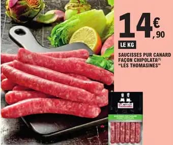 SAUCISSES PUR CANARD FAÇON CHIPOLATA(1) "LES THOMASINES"