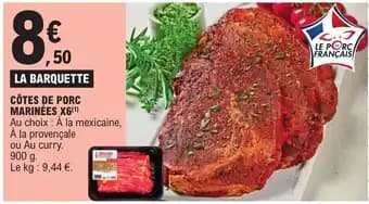 CÔTES DE PORC MARINÉES X6(¹)