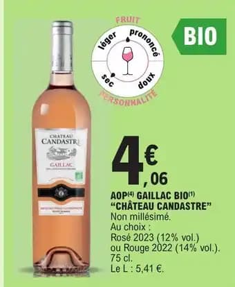 AOP(4) GAILLAC BIO(1) "CHÂTEAU CANDASTRE"