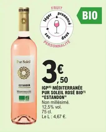 IGP(6) MÉDITERRANÉE PUR SOLEIL ROSÉ BIO(¹) "ESTANDON"