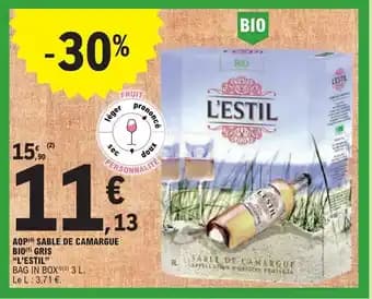 AOP (4) SABLE DE CAMARGUE BIO(1) GRIS "L'ESTIL"