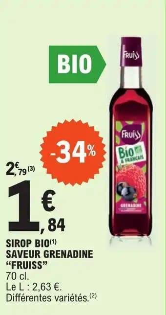 SIROP BIO(1) SAVEUR GRENADINE "FRUISS"