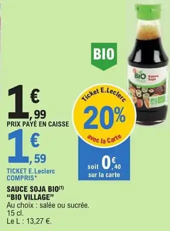 SAUCE SOJA BIO(¹) "BIO VILLAGE"