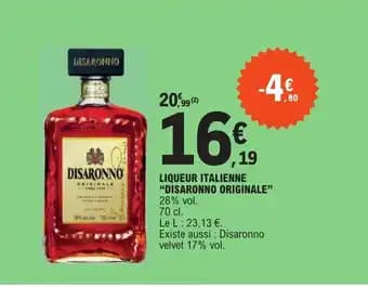 LIQUEUR ITALIENNE "DISARONNO ORIGINALE"