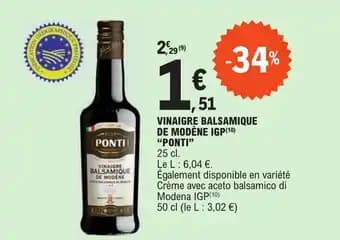 VINAIGRE BALSAMIQUE DE MODÈNE IGP(10) "PONTI”