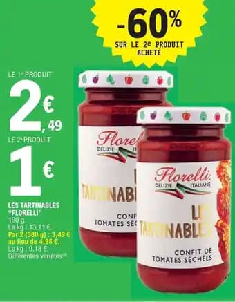 LES TARTINABLES "FLORELLI"