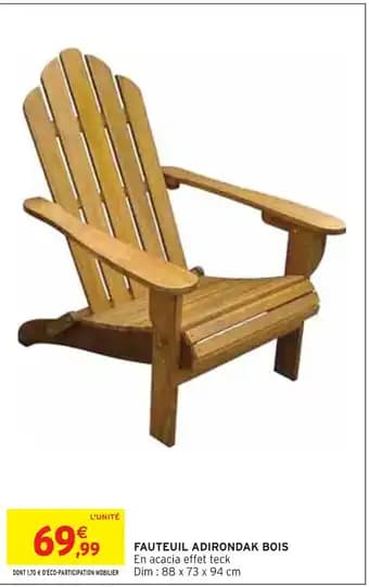 FAUTEUIL ADIRONDAK BOIS