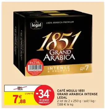 LEGAL CAFÉ MOULU 1851 GRAND ARABICA INTENSE