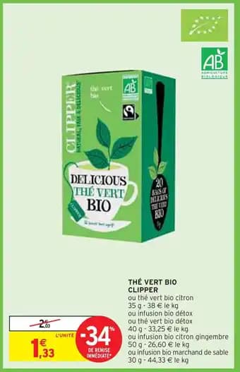 CLIPPER THÉ VERT BIO