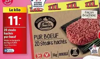 20 steaks hachés pur bœuf