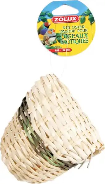Zolux - Nid Osier Exotique Pagode PM - L.8 x l.10 x H.11 cm