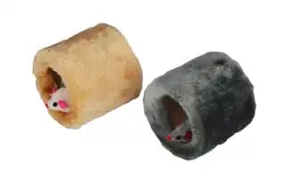 Anka - Jouet Chat Rouleau + souris L.14 x Ø.10 cm