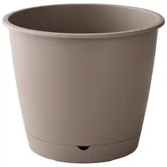 Ecloz - Pot à réserve d'eau L'Autonome Rond Taupe ⌀30cm