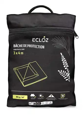 Bâche extérieure polyester Marron 4 x 3 m - Ecloz