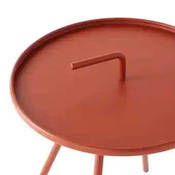 Table d'appoint de jardin acier couleur rouille