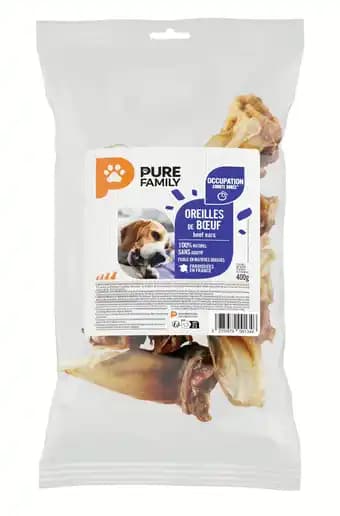 Pure family - chien oreilles boeuf 400G
