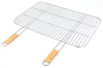 Grille simple 66 x 43 cm acier chromé Vulcano 3000 manche bambou
