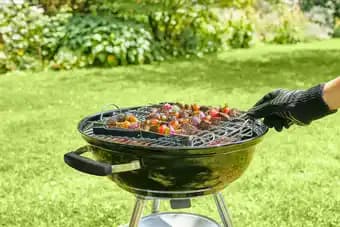 Porte-brochettes avec 6 brochettes en acier inoxydable