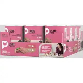 Boites de terrine dinde et bœuf pour chat Pure Family