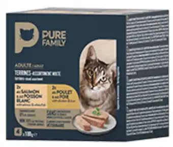 Terrines Mix Saumon & Poisson / Poulet & Foie 4 x100g-PURE FAMILY