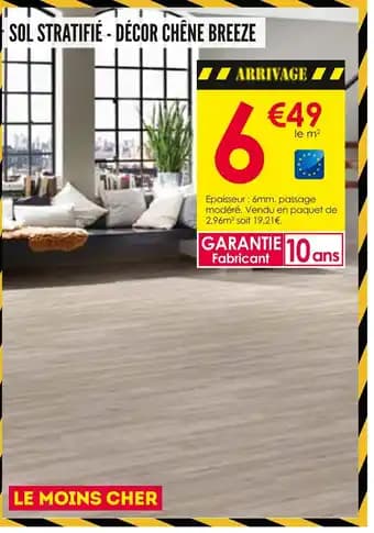 SOL STRATIFIÉ - DÉCOR CHÊNE BREEZE