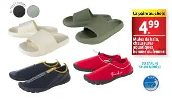 Mules de bain, chaussures aquatiques homme ou femme