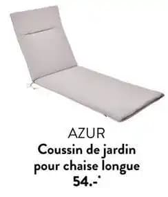 Azur coussin de jardin pour chaise longue